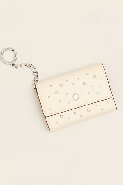 By Anthropologie Leather Studded Wallet with Keychain