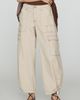 By Anthropologie Linen Cotton High Rise Wide Leg Utility Pants - 2