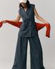 By Anthropologie Longline Pinstripe Vest Jacket - 2
