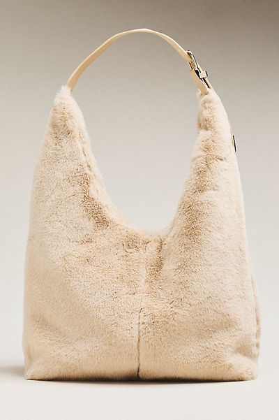 By Anthropologie Love Knot Faux Fur Slouchy Bag