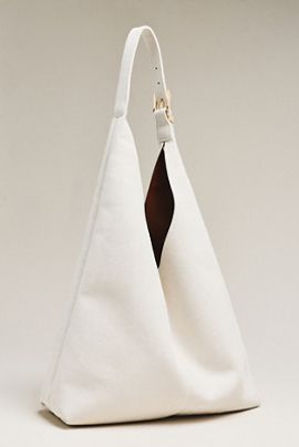 By Anthropologie Love Knot Faux Suede Buckle Slouchy Bag