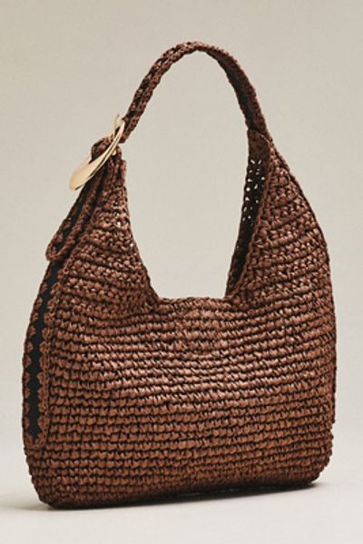 By Anthropologie Love Knot Mini Whipstitch Slouchy Bag