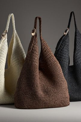 By Anthropologie Love Knot Slouchy Bag: Raffia Buckle Edition