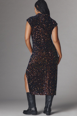 anthropologie black sequin dress Vera Floral Maxi Dress in Black main image 0