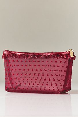 By Anthropologie Mesh Pouch with Flocked Dots