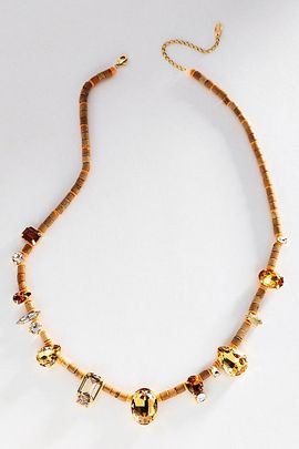 By Anthropologie Mixed Crystal Beaded Necklace