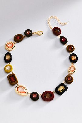 By Anthropologie Mixed Enamel Bezel Necklace