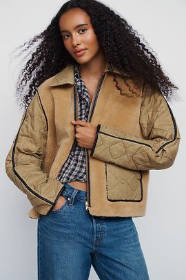 By Anthropologie Mixed Media Jacket