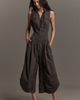 By Anthropologie Mixed Media Vest Jumpsuit - 1