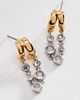 By Anthropologie Mixed Metal Bezel Drop Earrings - 1