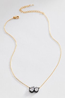 By Anthropologie Mixed Metal Crystal Pendant Necklace