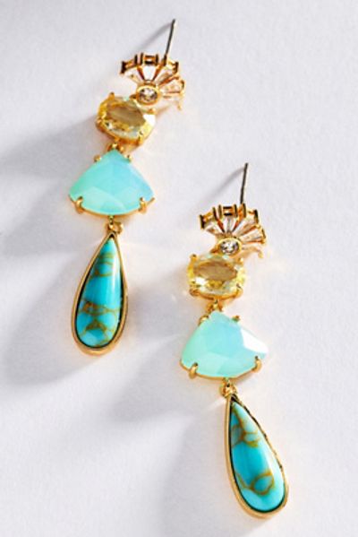 By Anthropologie Mixed Pearl Stone Earrings