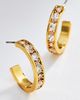 By Anthropologie Mixed Stone Bezel Hoop Earrings - 1