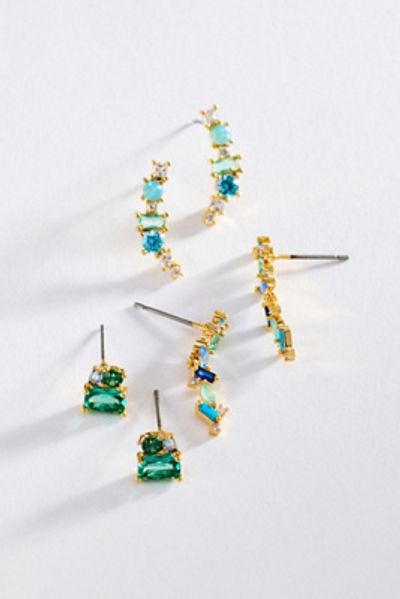 By Anthropologie Mixed Stone Earrings, Set of 3