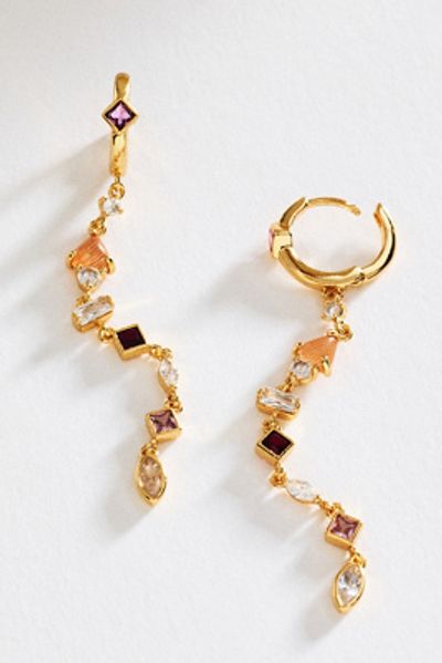 By Anthropologie Mixed Stone Huggie Earrings
