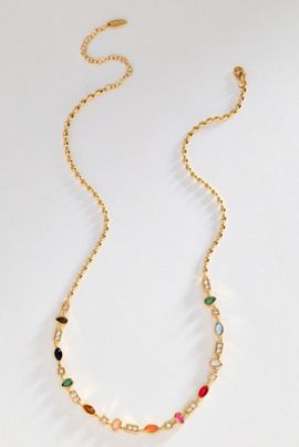 By Anthropologie Mixed Up Gemstone Necklace