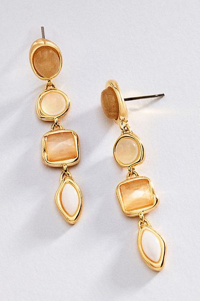 By Anthropologie Mixed Up Stone Drop Earrings