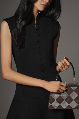 By Anthropologie Mock-Neck Button-Front Sweater Mini Dress