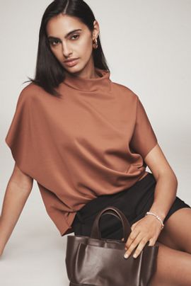 By Anthropologie Mock-Neck Top