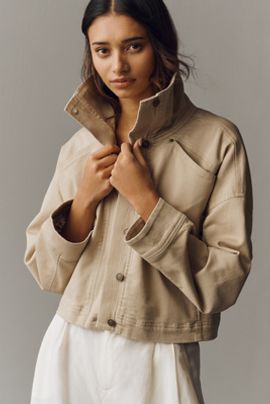 By Anthropologie Moira Funnel-Neck Utility Jacket