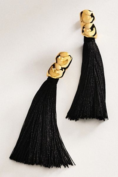 By Anthropologie Molten Metal Tassel Drop Earrings