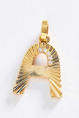 By Anthropologie Mono Bar Fluted Initial Charm