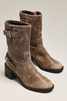 By Anthropologie Moto Mid-Calf Boots