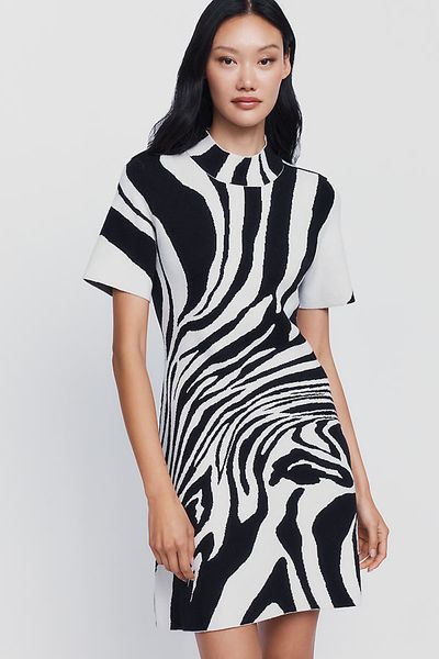 By Anthropologie Nina Mock Neck Sweater Mini Dress