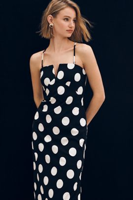 By Anthropologie Notched Midi Dress
