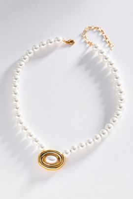 By Anthropologie Orbital Pearl Necklace