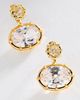By Anthropologie Oval Crystal Drop Earrings - 1