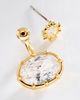 By Anthropologie Oval Crystal Drop Earrings - 2