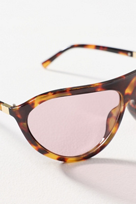 Anthropologie Bold Tea- Amber Brown Aviator Sunglasses with Blue-Tinted Lenses Amber Grandpa Oversized Aviator Tinted Sunglasses with  main image 4