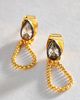 By Anthropologie Pear Crystal Front Back Earrings - 1