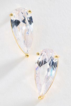 By Anthropologie Pear Cut Crystal Post Earrings