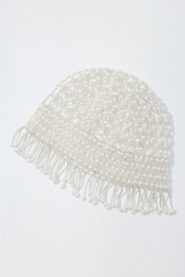 By Anthropologie Pearl Beaded Skull Cap