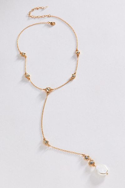 By Anthropologie Pearl Lariat Necklace