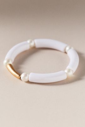 By Anthropologie Pearl Shell Tube Bracelet