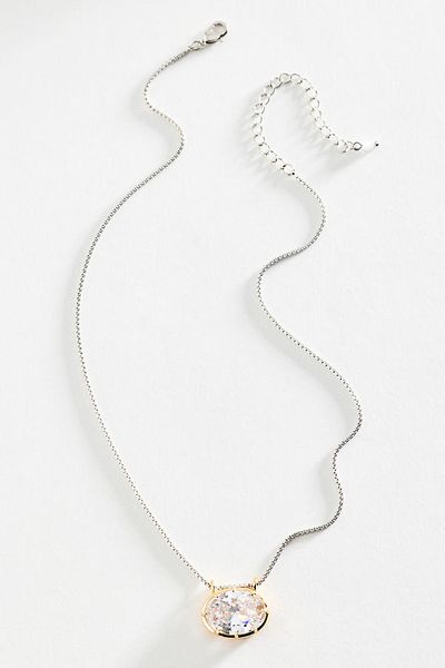 By Anthropologie Pendant Necklace With Oval Crystal
