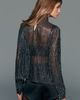 By Anthropologie Plissé High Neck Shimmer Top - 3