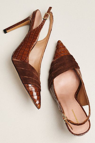 By Anthropologie Pointed Toe Stiletto Slingback Heels