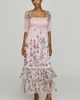 By Anthropologie Puff-Sleeve Ruffle Midi Dress - 1