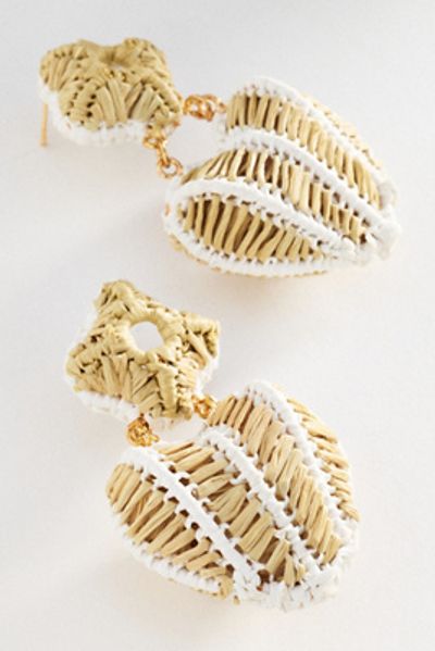 By Anthropologie Raffia Basket Earrings