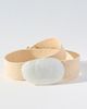 By Anthropologie Raffia Oval Buckle Belt - 1