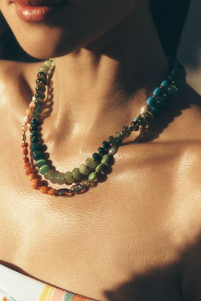 By Anthropologie Rainbow Stone Necklace