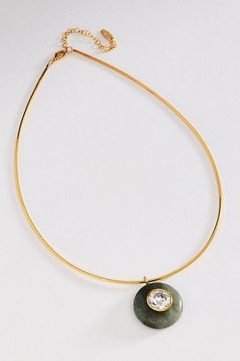 By Anthropologie Resin Bezel Pendant Necklace