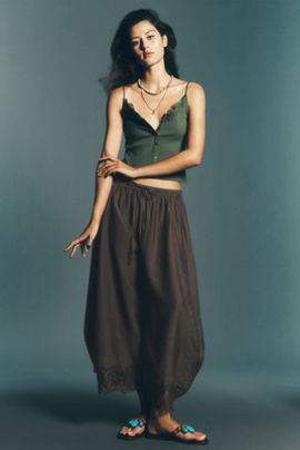 By Anthropologie Reverie Lace-Trim Tapered Pants