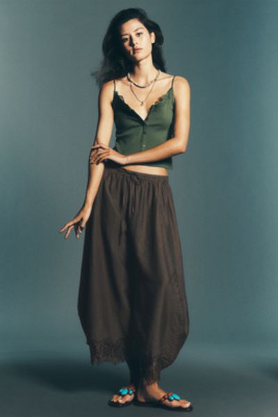 By Anthropologie Reverie Lace-Trim Tapered Pants