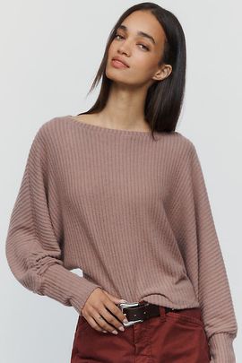 By Anthropologie Ribbed Dolman Sleeve Sweater