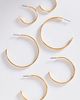 By Anthropologie Ribbed Hoop Earrings, Set of 3 - 1